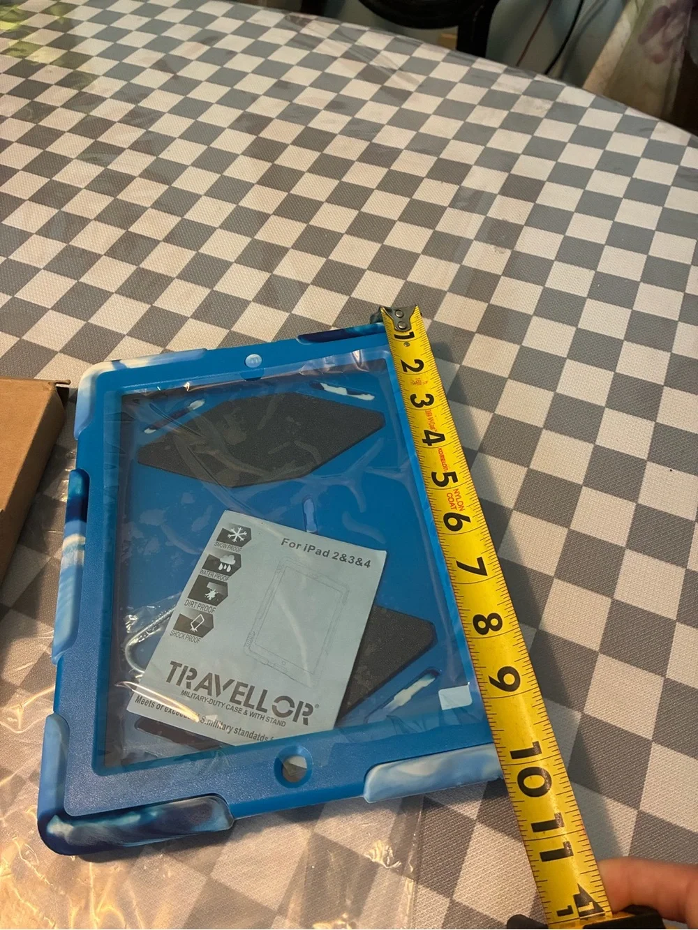 Blue and white Friendly Tablet Case with Cushioned Edges